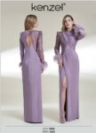 Kenzel Kolu Otriş Detaylı Abiye Elbise-9086