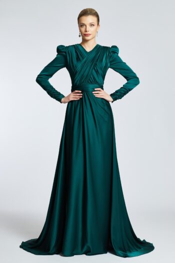 Kenzel Sade Saten Abiye Elbise-2100