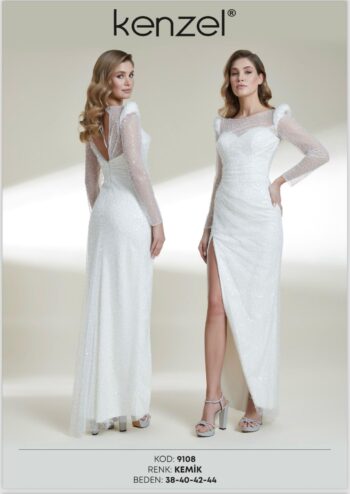Kenzel Tamamı Payetli Abiye Elbise-9108