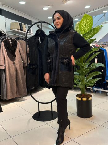 MY 312 Arkası Kürk Detaylı Yelek-9305