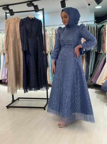 New Elegans Taş İşleme Abiye Elbise-2404