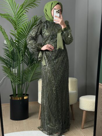 Pınar Şems Kol Bağcık Detaylı Ülkü Abiye