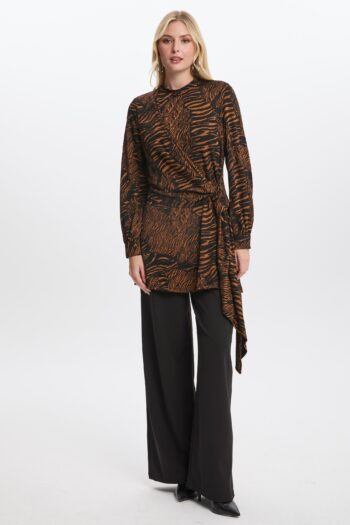 Zühre Zebra Desenli Pantolonlu İkili Takım-1409