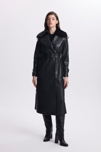 Zühre Yaka Kürk Detaylı Deri Kap-13527