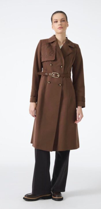 Zühre Yaka Detaylı Trençkot Kap-13812