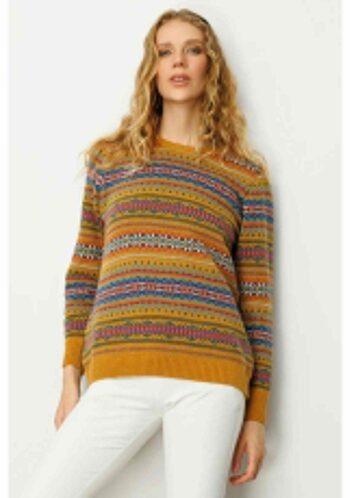 Desen Triko Tamamı Desenli Saf Yün Triko Kazak-25100