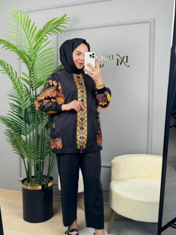 Ghisa Etnik Desenli İkili Takım-3415