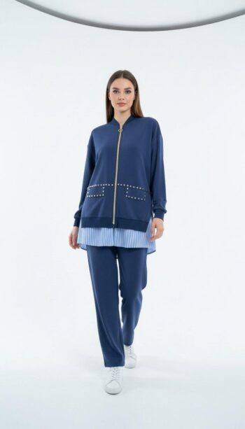 Ghisa Zımba Detaylı İkili Takım-4066