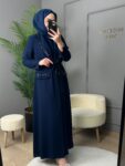 Grimiss Taş Detaylı İkili Abaya Takım-2514
