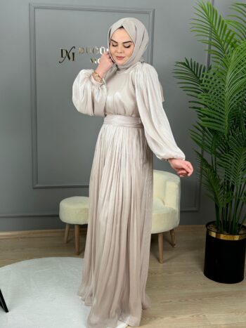 Hennin Balon Kol Detaylı Janjan Abiye-4759