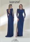 Kenzel Kolları Taş Detaylı Abiye Elbise-9132