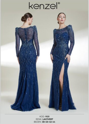 Kenzel Özel Tasarım Taşlı Abiye Elbise-9131