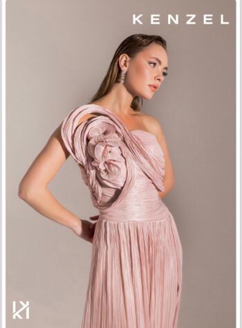 Kenzel Yaka Detaylı Abiye Elbise-25049