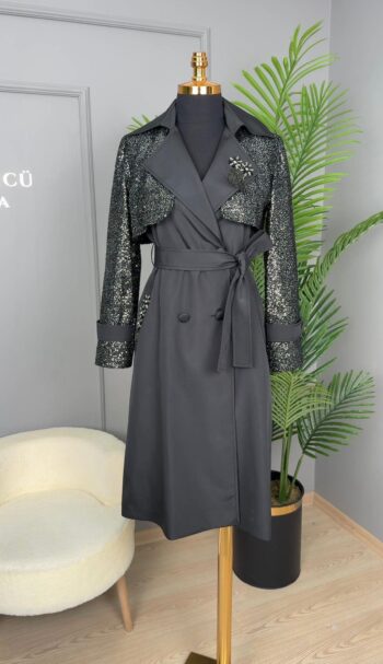 My312 Payet Detaylı Trençkot-7911