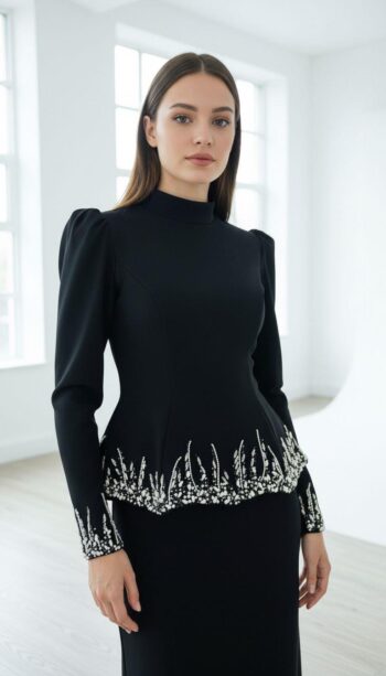 New Elegans Beli Taş Detaylı Korseli Abiye-2497