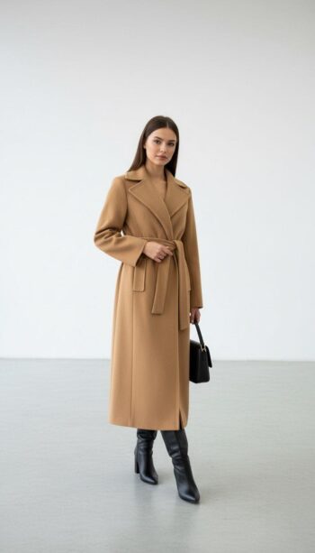 Selen Ata Yaka Bayan Kaşe  Kaban- 9205