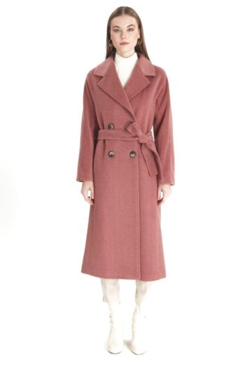 Zühre Kruvaze Yaka Kaşe Kaban-12822