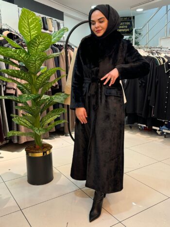 Zühre Yaka Kürk Detaylı Angora Kaban-13620