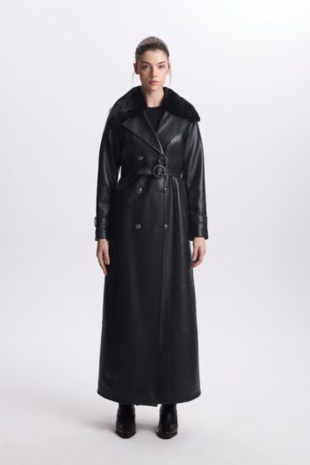 Zühre Yaka Kürk Detaylı Deri Kap-13531