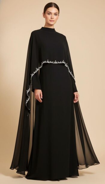 Ahsen Pelerin Detaylı Elbise-8601