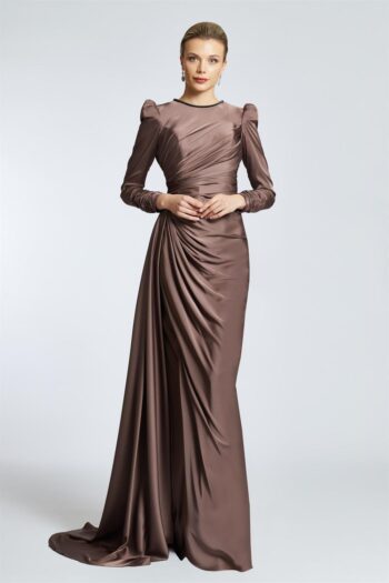 Kenzel Sade Saten Abiye Elbise-2105