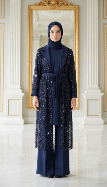 Çınar Özkan Payetl Ceketli Pantolonlu Takım-2895