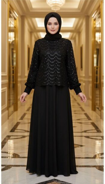 Grimiss Üstü Payetli Etekli İkili Takım-2626