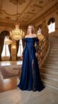 Ouro Line Yaka Drape Detaylı Abiye Elbise-5001