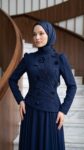 Çınar Özkan Kabartmalı Çiçek Detaylı Abiye Elbise-5204