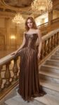 So Lady Yaka Taş Detaylı Abiye Elbise-4044